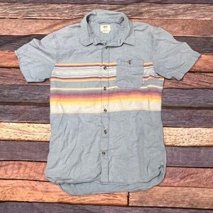 Vans Off The Wall Gray Skateboarding Short sleeve Button Down Shirt